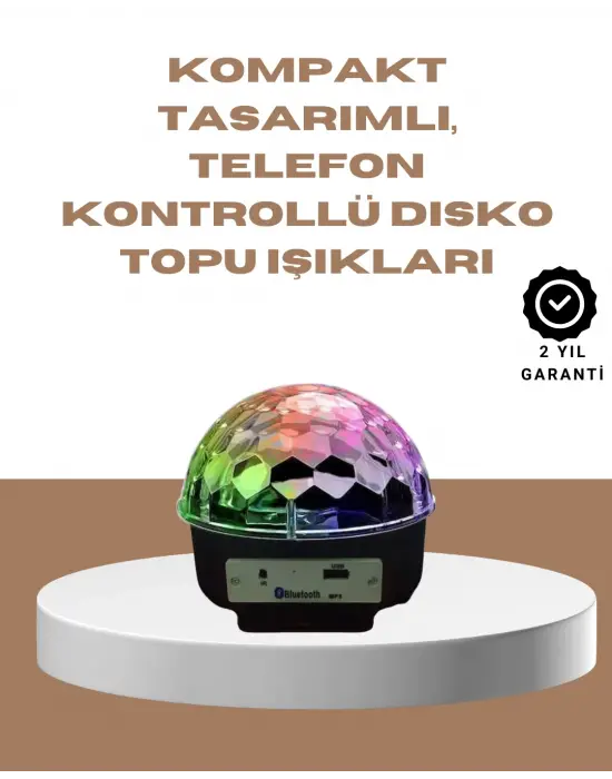 Taşınabilir Bluetooth Disko Topu Uzaktan Kumandalı Işık Efektleri