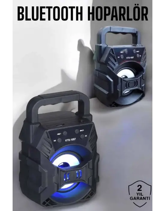 Taşınabilir Bluetooth Hoparlör Led Işıklı Uzun Pil Ömrü