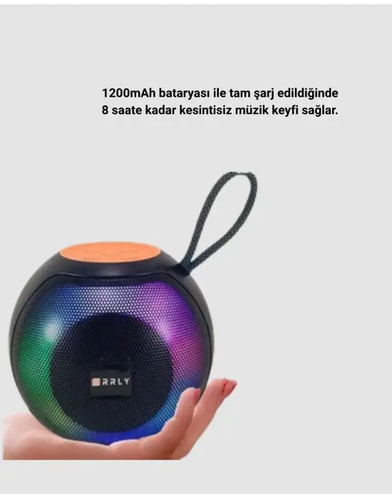 Taşınabilir Bluetooth Hoparlör – Rgb Işıklı, Güçlü Bas Ve 8 Saat Pil Ömrü