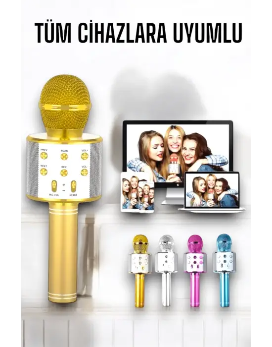 Taşınabilir Bluetooth Karaoke Mikrofon: Hafıza Kart Girişli, Etkileyici Performans
