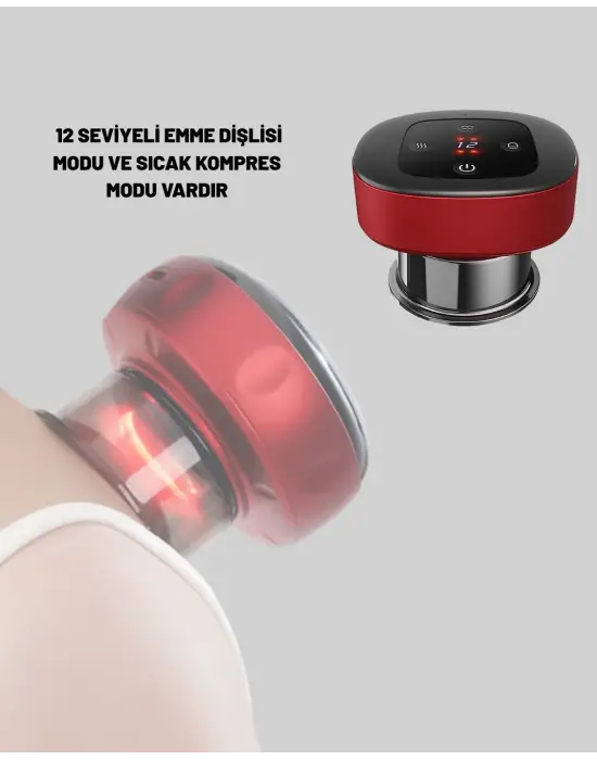 Taşınabilir Elektrikli Kupa Terapisi Masaj Cihazı Boyun Sırt Bacak