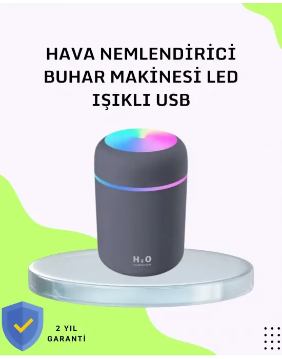Taşınabilir Hava Nemlendirici – Renkli Işık Ve Usb Bağlantı