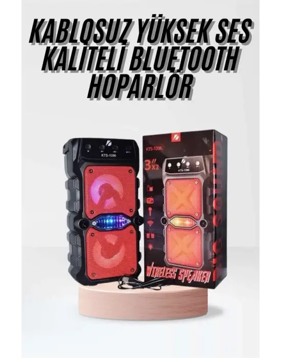 Taşınabilir Kablosuz Bluetooth Hoparlör Uzun Pil Ömrü Led Işıklı