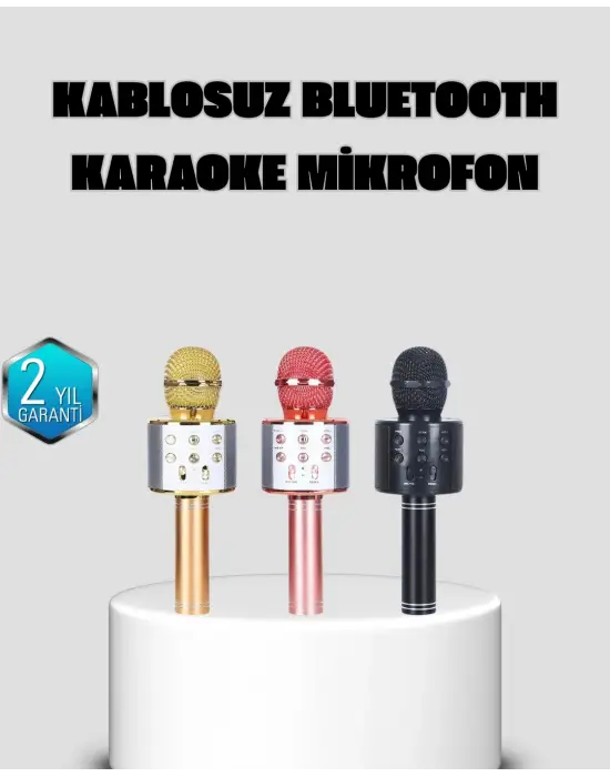 Taşınabilir Karaoke Mikrofon – Bluetooth, Usb Ve Aux Girişli