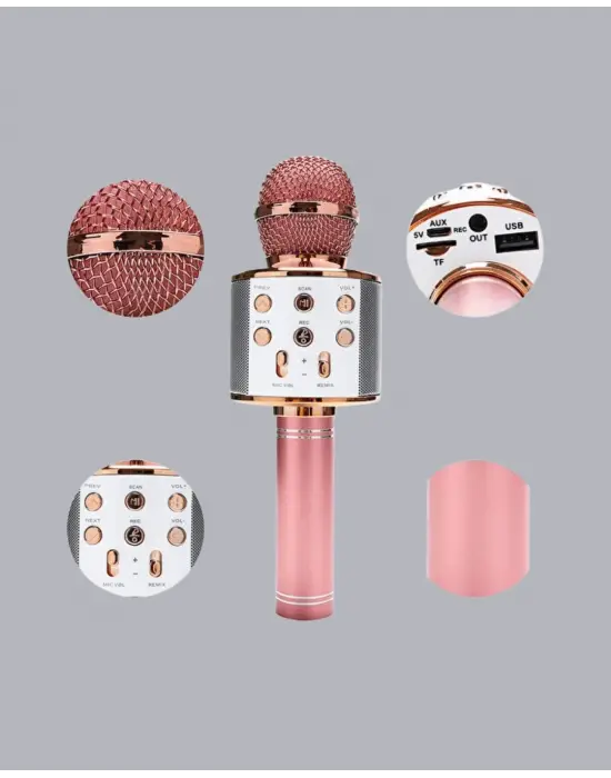Taşınabilir Karaoke Mikrofon – Bluetooth, Usb Ve Aux Girişli