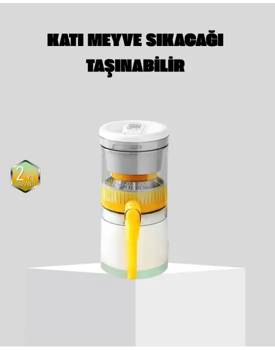 Taşınabilir Katı Meyve Sıkacağı – 45w Güçlü Motor, Çift Kesici Bıçak, Usb Şarjlı Ve Kompakt Tasarım