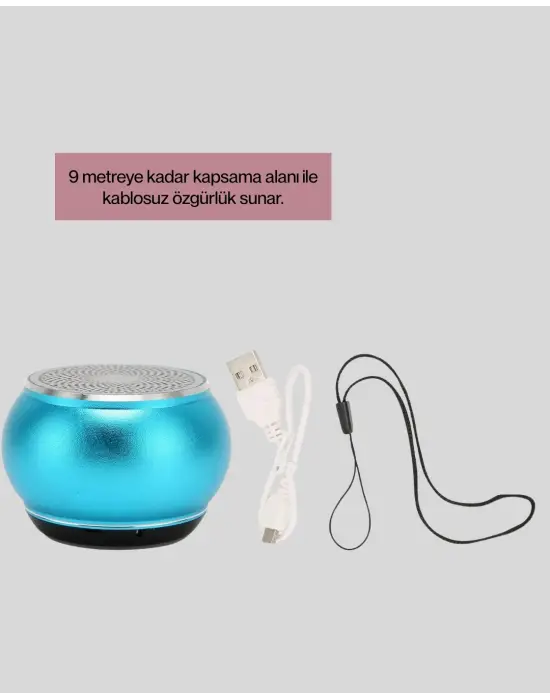 Taşınabilir Mini Bluetooth Hoparlör 9m Menzil Dahili Mikrofon