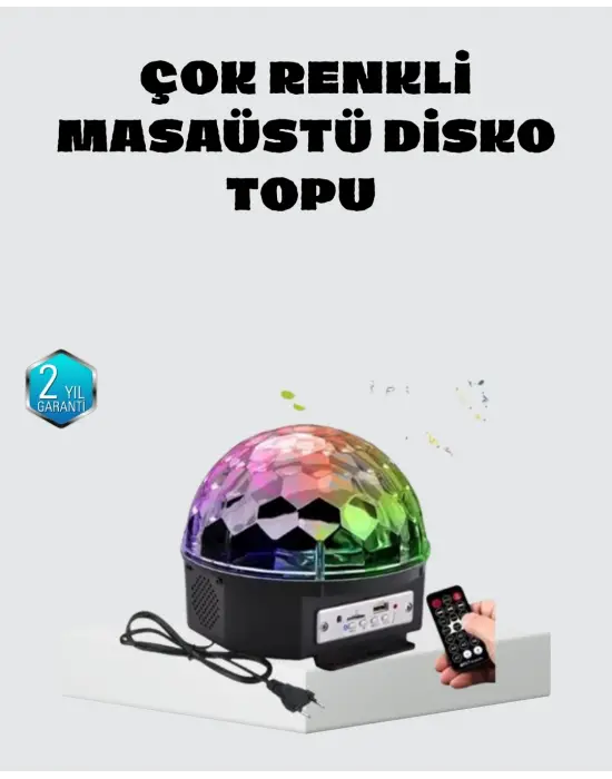 Taşınabilir Mini Disko Topu Lamba – Müzikle Senkronize Işık Efekti Ve Parti Atmosferi