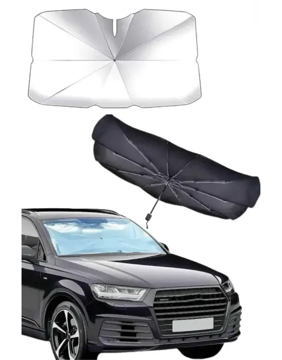 Taşınabilir Oto Cam Güneşliği Katlanabilir Tüm Araçlara Uyumlu Güneş Gölge Koruyucu