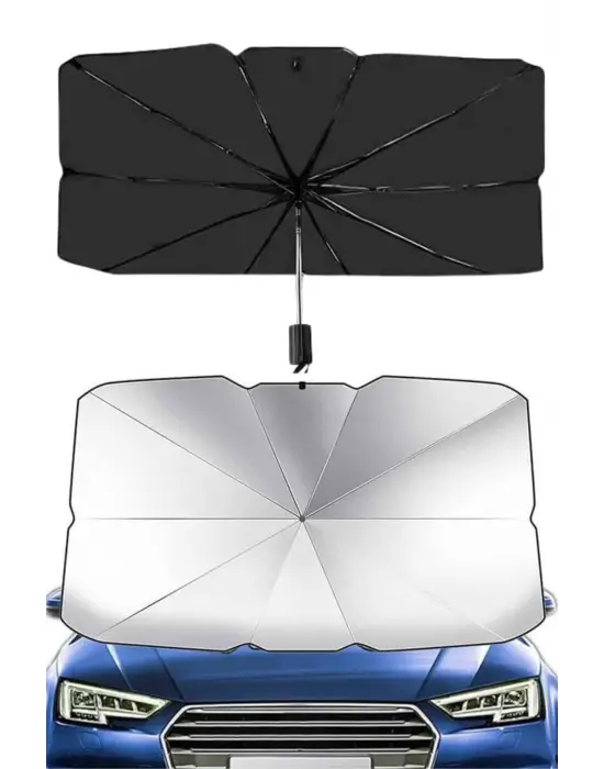 Taşınabilir Oto Cam Güneşliği Katlanabilir Tüm Araçlara Uyumlu Güneş Gölge Koruyucu