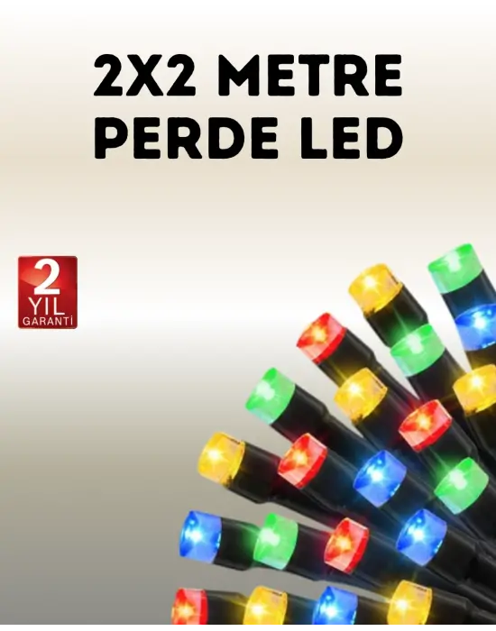 Taşınabilir Pil İle Çalışan Led Işık – 2x2 Metre Perde Modeli