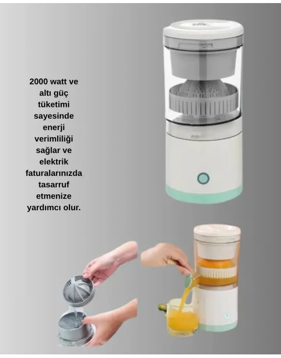 Taşınabilir Şarjlı Katı Meyve Sıkacağı – 45w Güç, 18000 Rpm Hız, 400 Ml Kapasite
