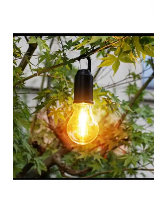 Taşınabilir Şarjlı Led Ampül Outdoor Kamp Bahçe Lambası 10w Askılı Kırılmaz Led Işık