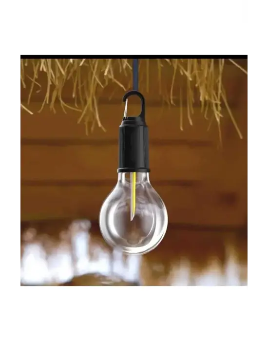 Taşınabilir Şarjlı Led Ampül Outdoor Kamp Bahçe Lambası 10w Askılı Kırılmaz Led Işık