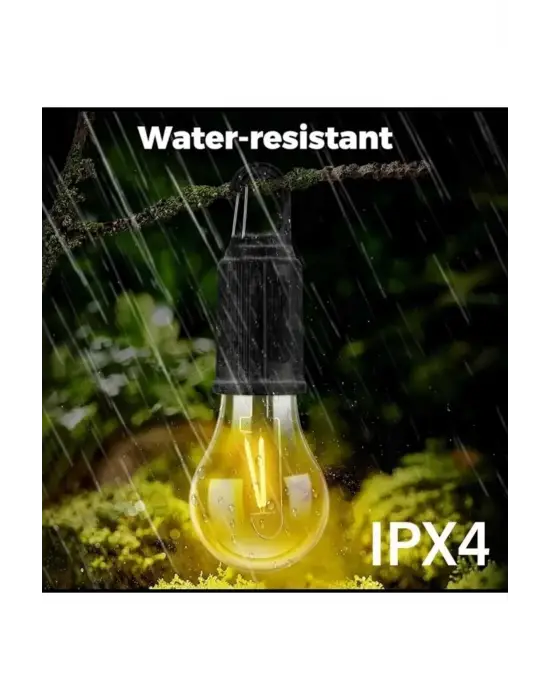 Taşınabilir Şarjlı Led Ampül Outdoor Kamp Bahçe Lambası 10w Askılı Kırılmaz Led Işık