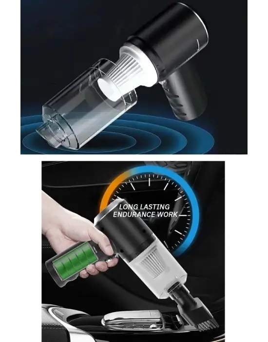 Omarı Taşınabilir Şarjlı Mini Araç ve Ev Vakumlu Süpürge