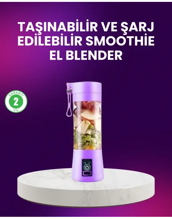Taşınabilir Şişe Blender 380ml Şarjlı Spor Smoothie Shake Karıştırıcı