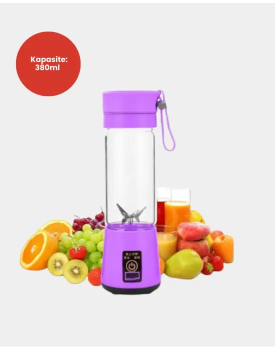Taşınabilir Şişe Blender 380ml Şarjlı Spor Smoothie Shake Karıştırıcı