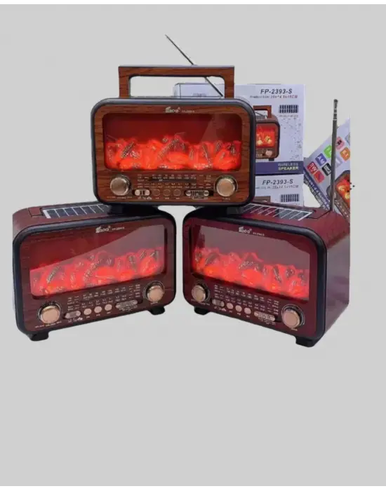 Taşınabilir Şömine Görünümlü Bluetooth Hoparlör – Solar Şarjlı, Alev Işıklı, 7w Ses