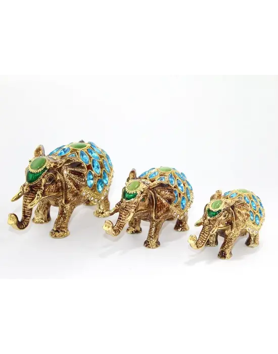 Taşlı 3lü Fil Figürü Model 2