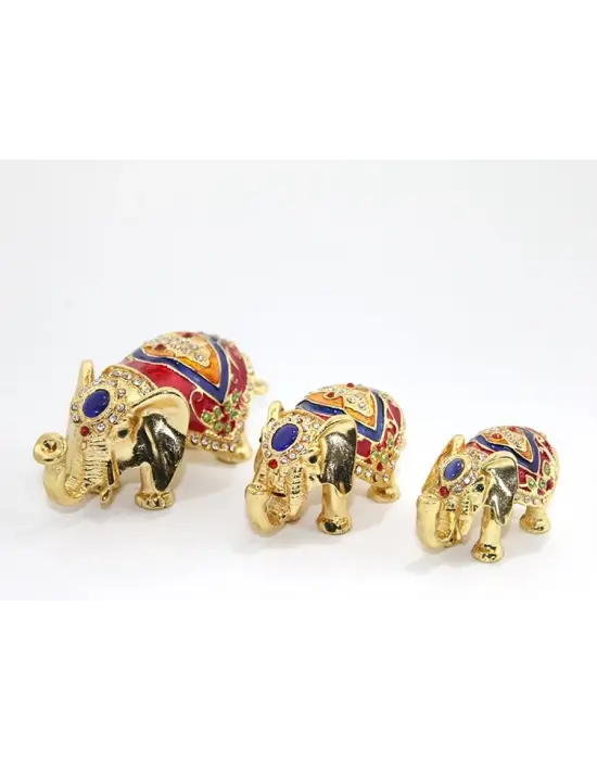 Taşlı 3lü Fil Figürü Model 3