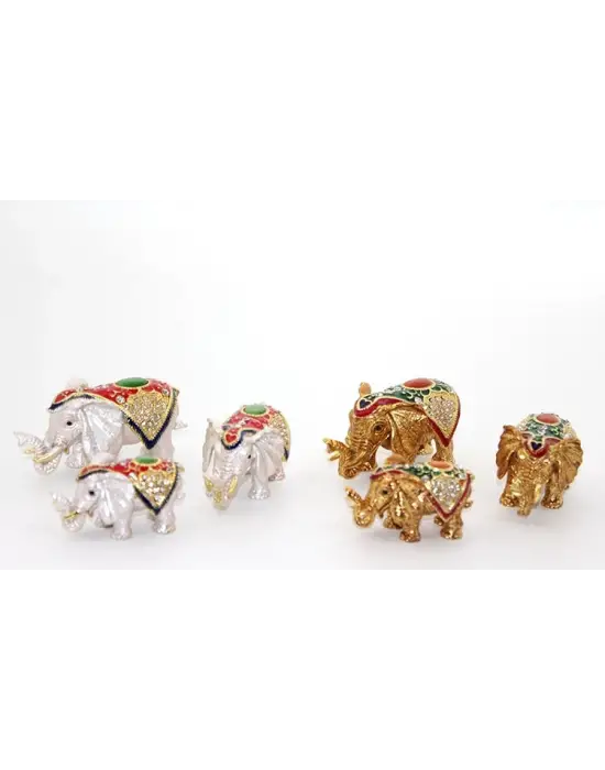 Taşlı 3lü Fil Figürü Model 4