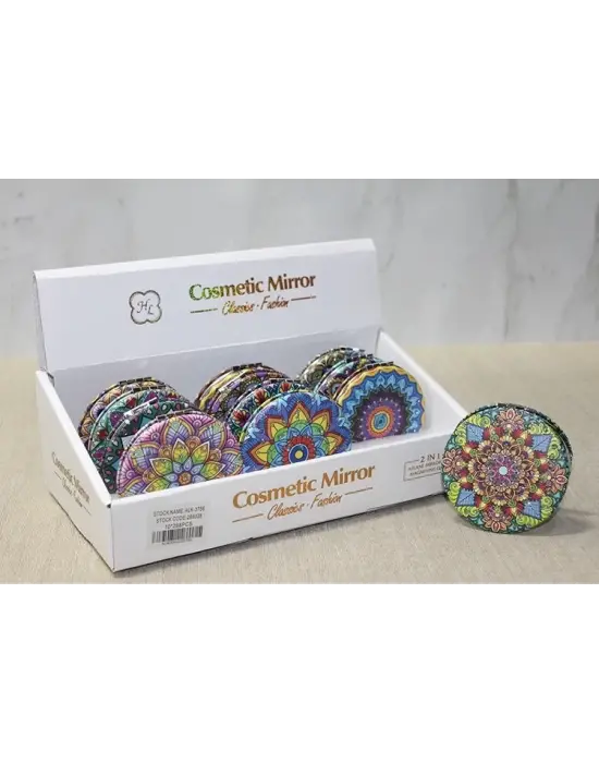 Taşlı El Aynası Yuvarlak İnce Alk3756