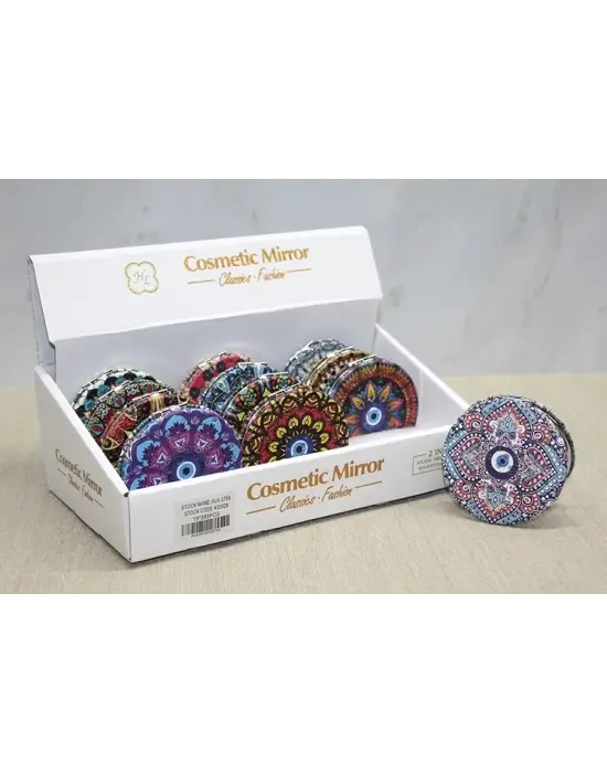 Taşlı El Aynası Yuvarlak İnce Alk3758