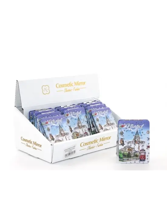 Taşlı İstanbul Tasarımı El Aynası İnce Alk2469a