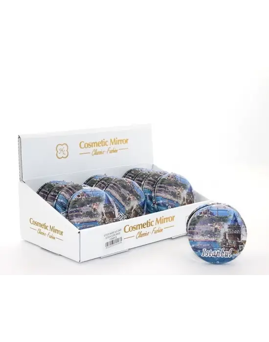 Taşlı İstanbul Tasarımı El Aynası Kalın Alk2488