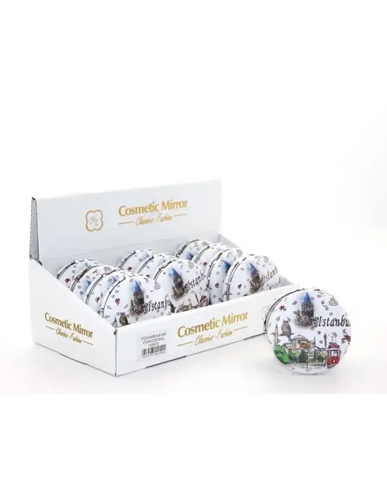 Taşlı İstanbul Tasarımı El Aynası Kalın Alk2489