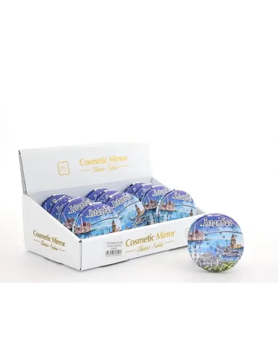 Taşlı İstanbul Tasarımı El Aynası Kalın Alk2490