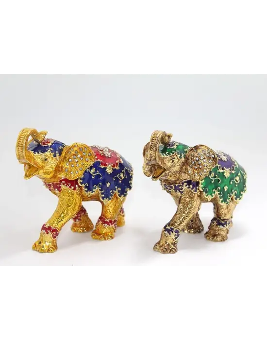 Taşlı Tekli Fil Figürü Model 3