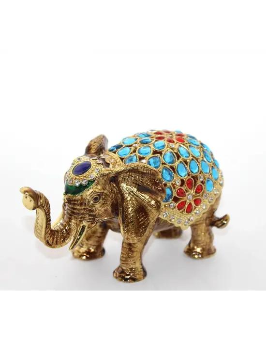 Taşlı Tekli Fil Figürü Model 4