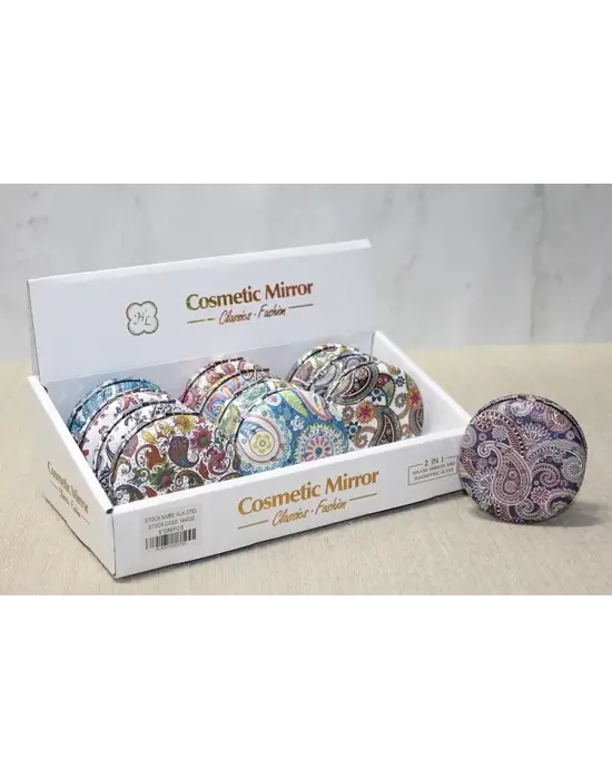 Taşlı Yuvarlak El Aynası Kalın Alk3753