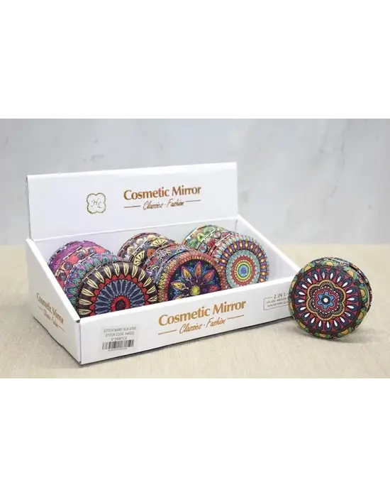 Taşlı Yuvarlak El Aynası Kalın Alk3755