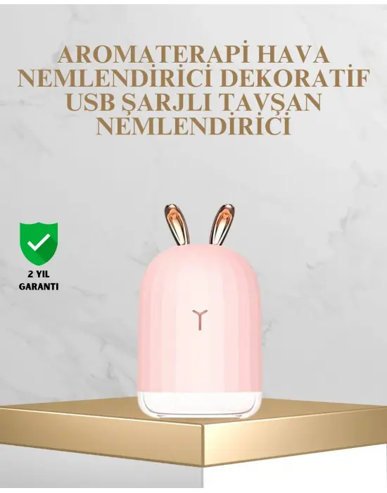 Tavşan Kulak Tasarımlı 200 Ml Usb Aroma Difüzör Ve Hava Nemlendirici