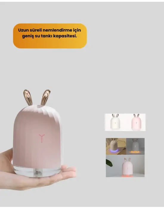 Tavşan Kulak Tasarımlı 200 Ml Usb Aroma Difüzör Ve Hava Nemlendirici