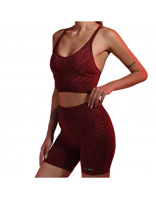 Tayt Crop Takım-Kırmızı