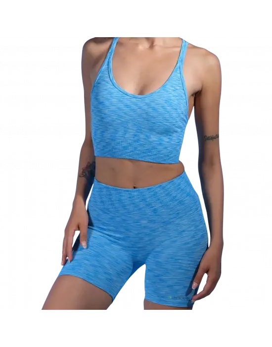 Tayt Crop Takım-Mavi