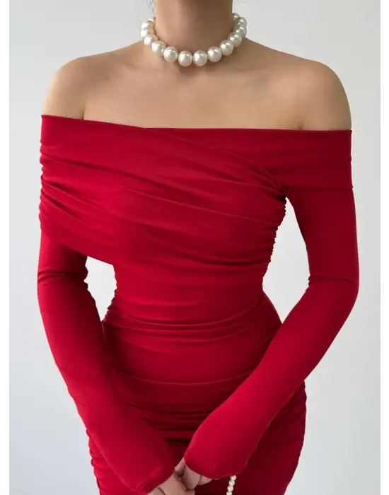 Omarı Zarif Straplez Elbise Modeli