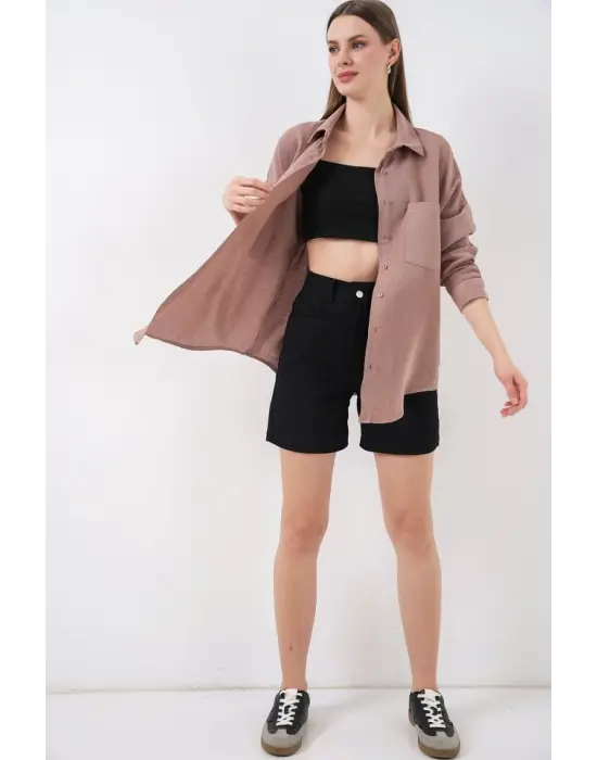 Modern Oversize Müslin Gömlek