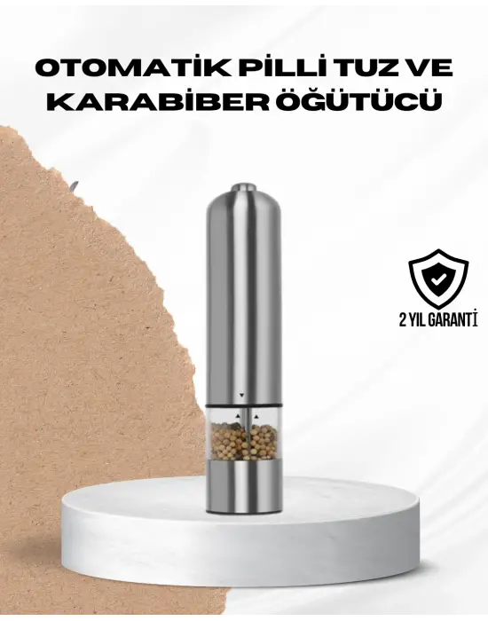 Tek Elle Kullanılan Otomatik Baharat Değirmeni Işıklı Sistem