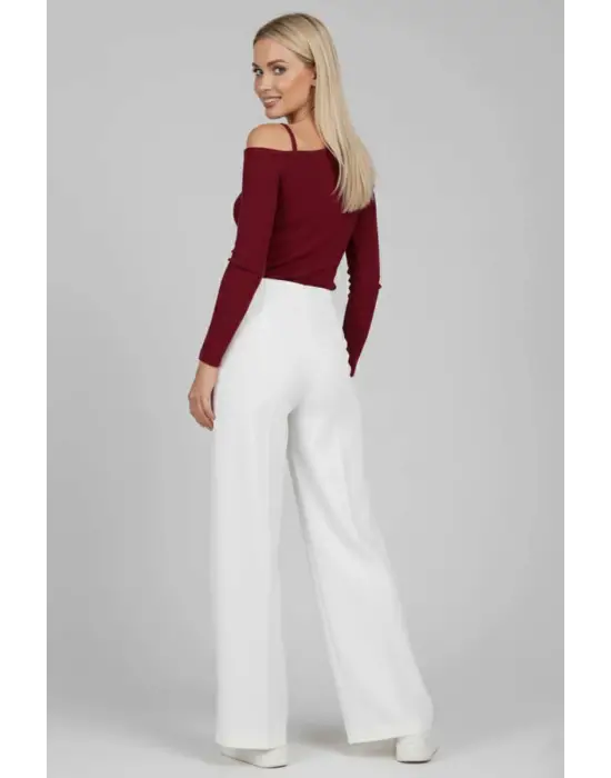 Tek Omuz İpli Bluz Bordo t4328