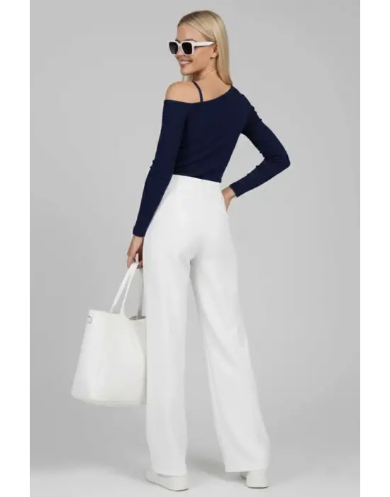 Tek Omuz İpli Bluz Lacivert T4328