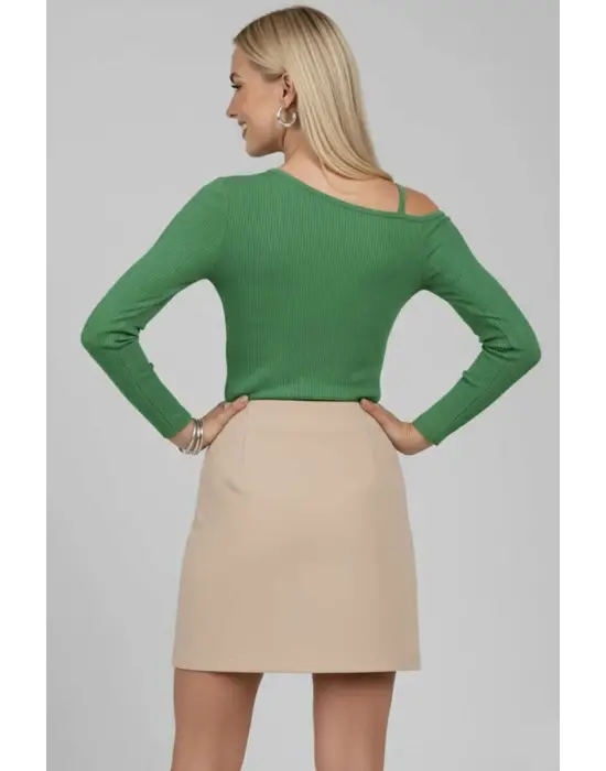 Tek Omuz İpli Bluz Yeşil T4328