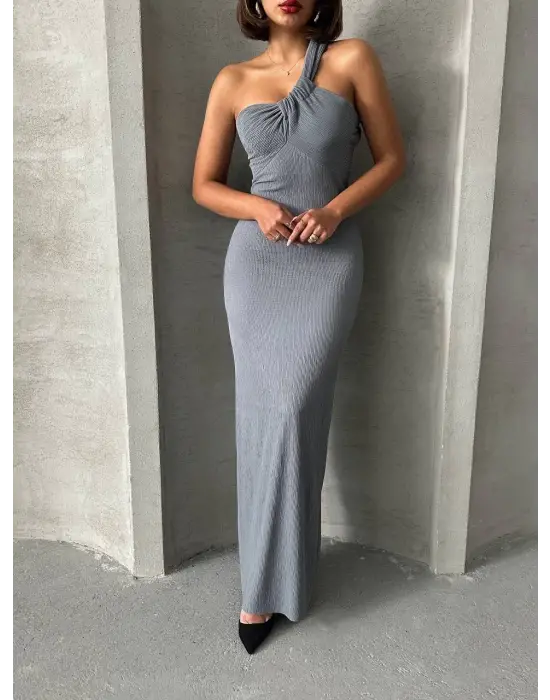 Modern Tek Omuz Elbise