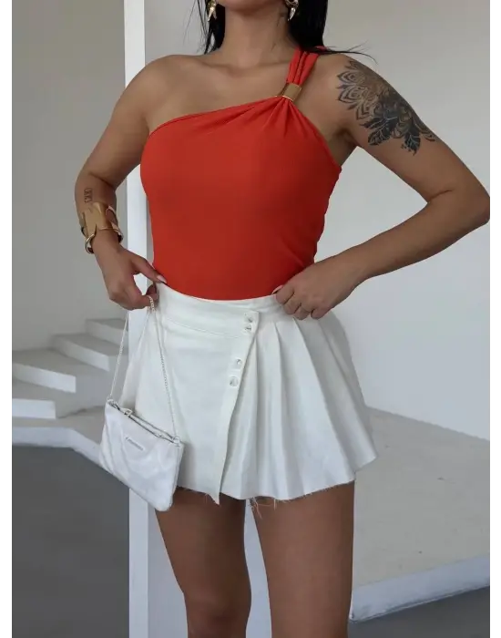 Şık Metal Detaylı Bluz