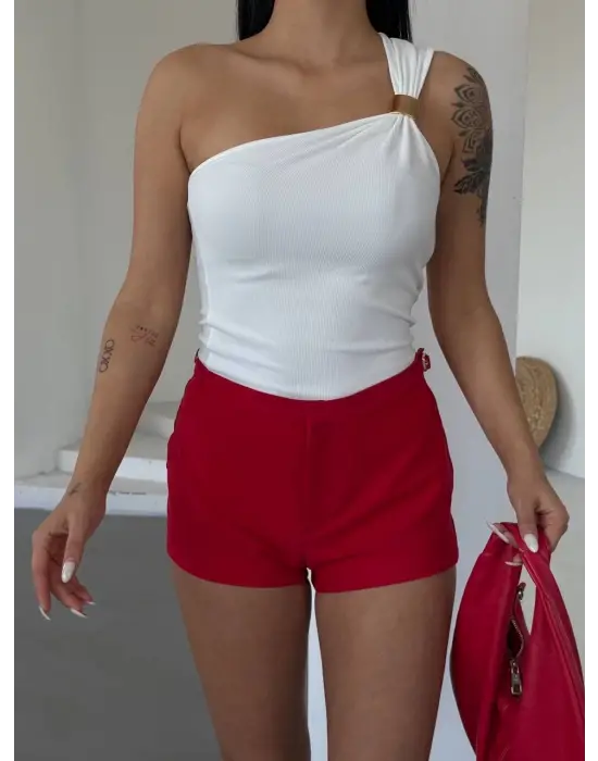 Modern Metal Detaylı Bluz