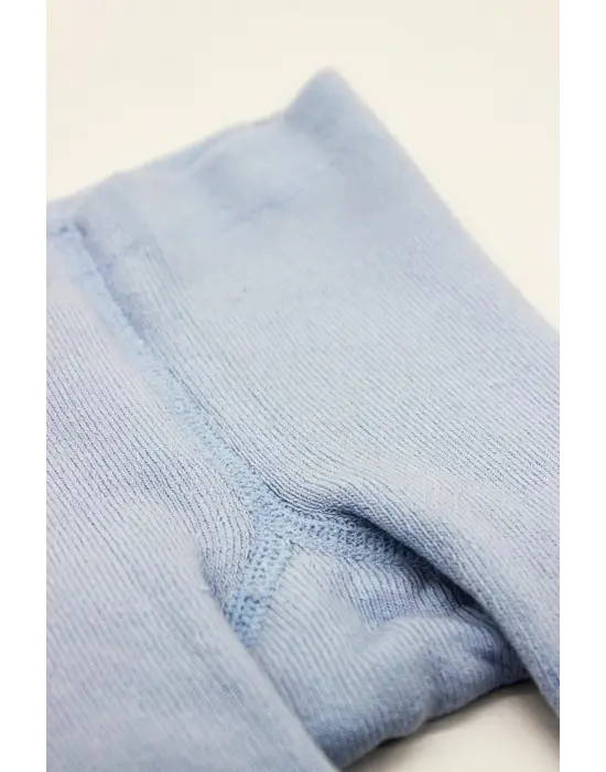 Omarı Mavi Tekli Kaymaz Külotlu Çorap